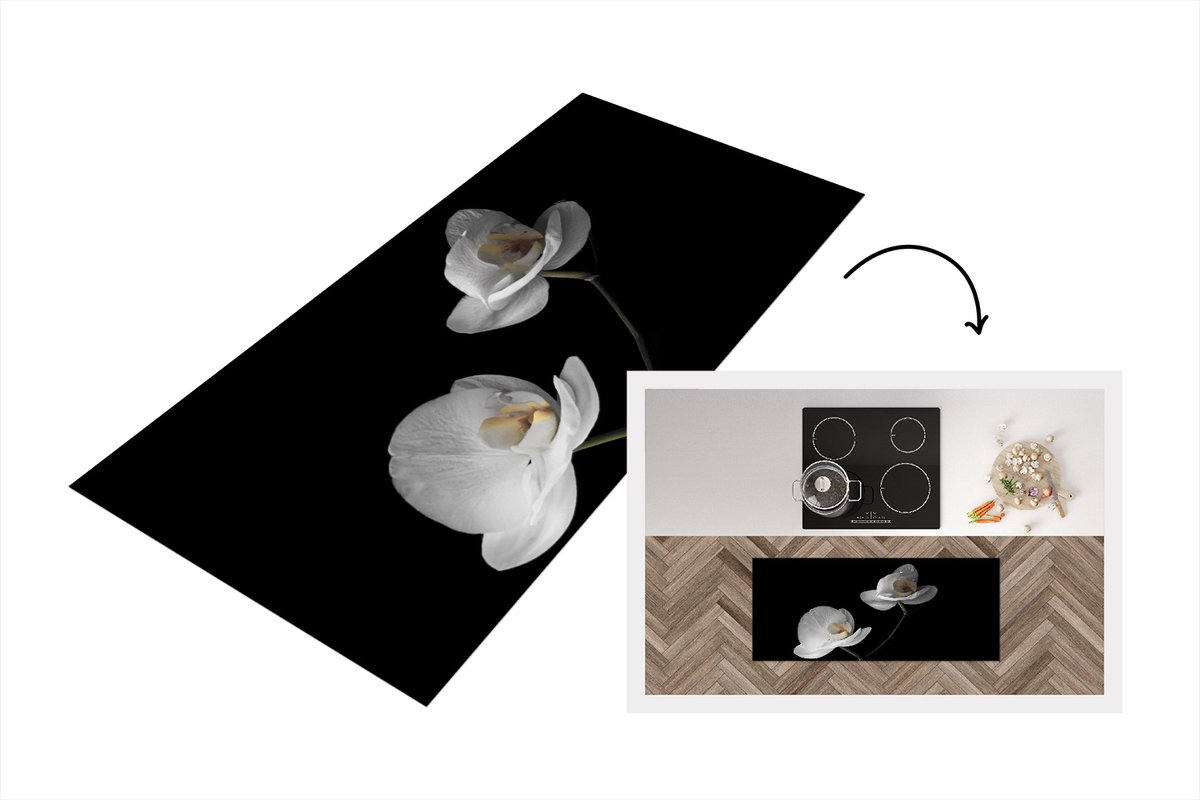 KitchenYeah Keukenloper - Loper keuken - Vallende orchidee - Keukenloper vinyl Multicolor