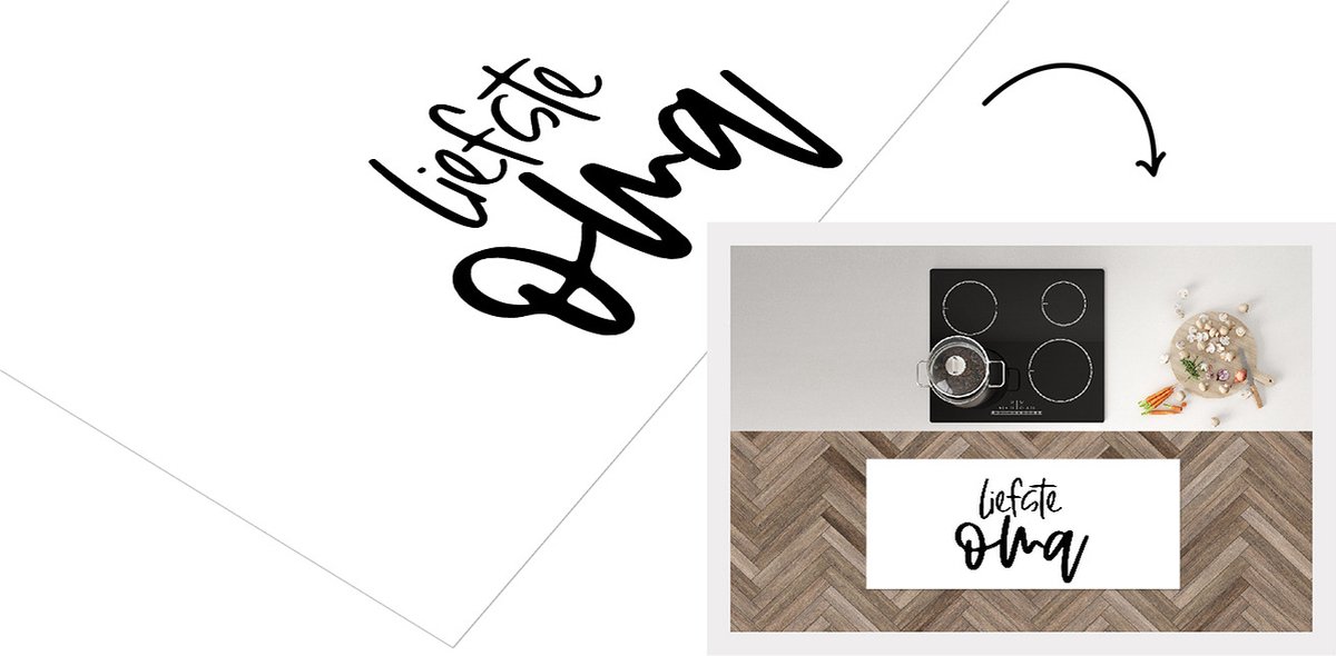 KitchenYeah Keukenloper - Loper keuken - Oma - Quotes - Liefste oma - Spreuken - 120x50 cm - Keukenloper vinyl Multicolor