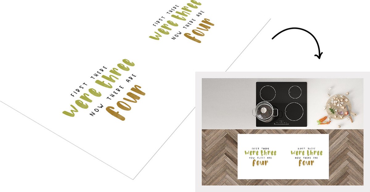 KitchenYeah Keukenloper - Loper keuken - Spreuken - Quotes - First there were three now there are four - Baby - 120x60 cm - Keukenloper vinyl Multicolor