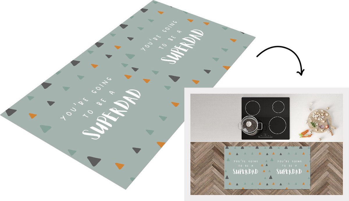 KitchenYeah Keukenloper - Loper keuken - You're going to be a superdad - Spreuken - Quotes - Papa - 120x60 cm - Keukenloper vinyl Multicolor