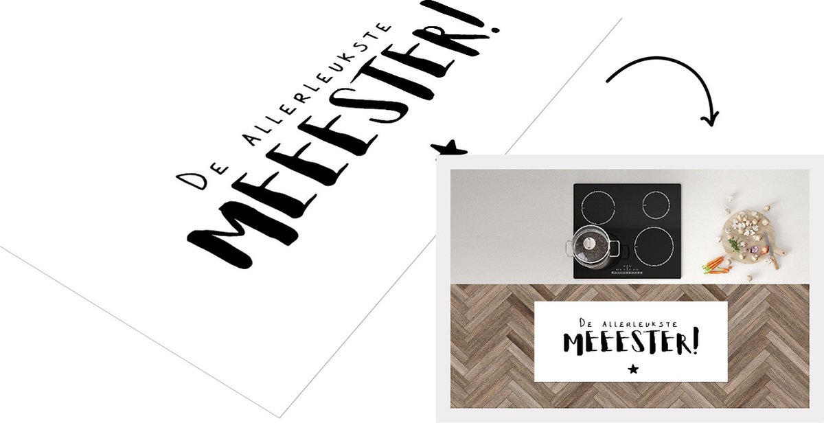 KitchenYeah Keukenloper - Loper keuken - De allerleukste meester - Spreuken - Quotes - Meester - 120x50 cm - Keukenloper vinyl Multicolor