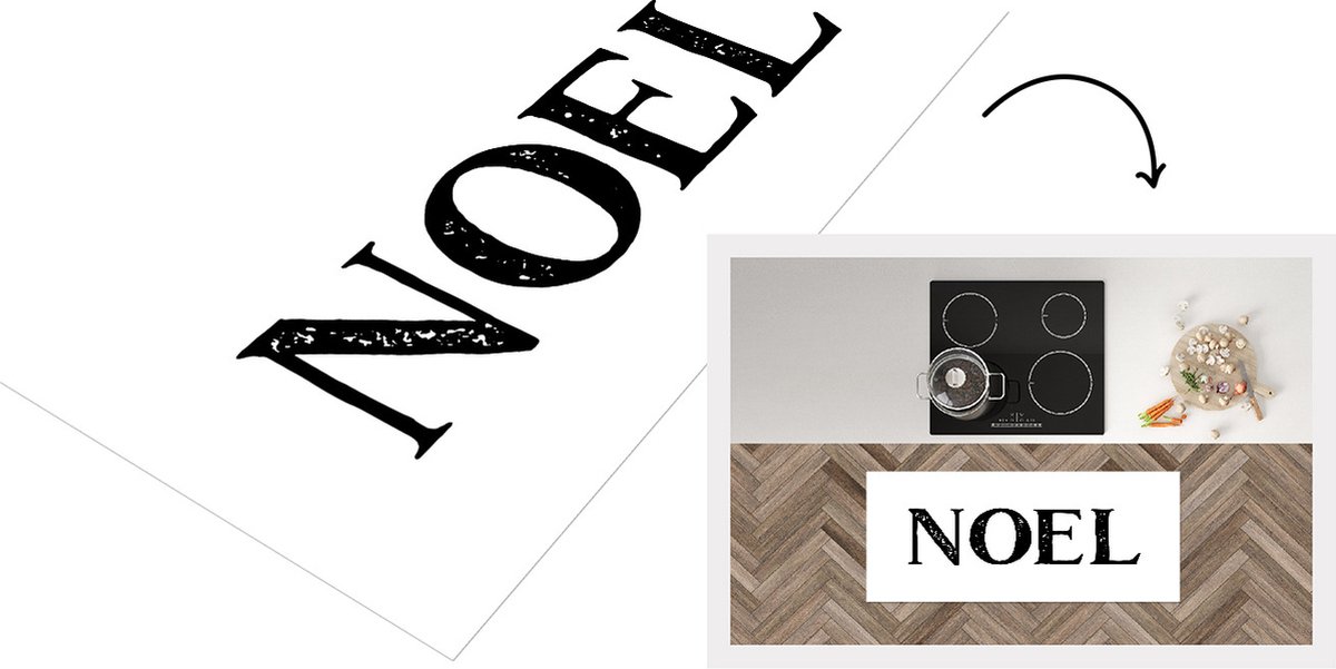 KitchenYeah Keukenloper - Loper keuken - Noel - Kerst - Quotes - Spreuken - 120x50 cm - Keukenloper vinyl Multicolor