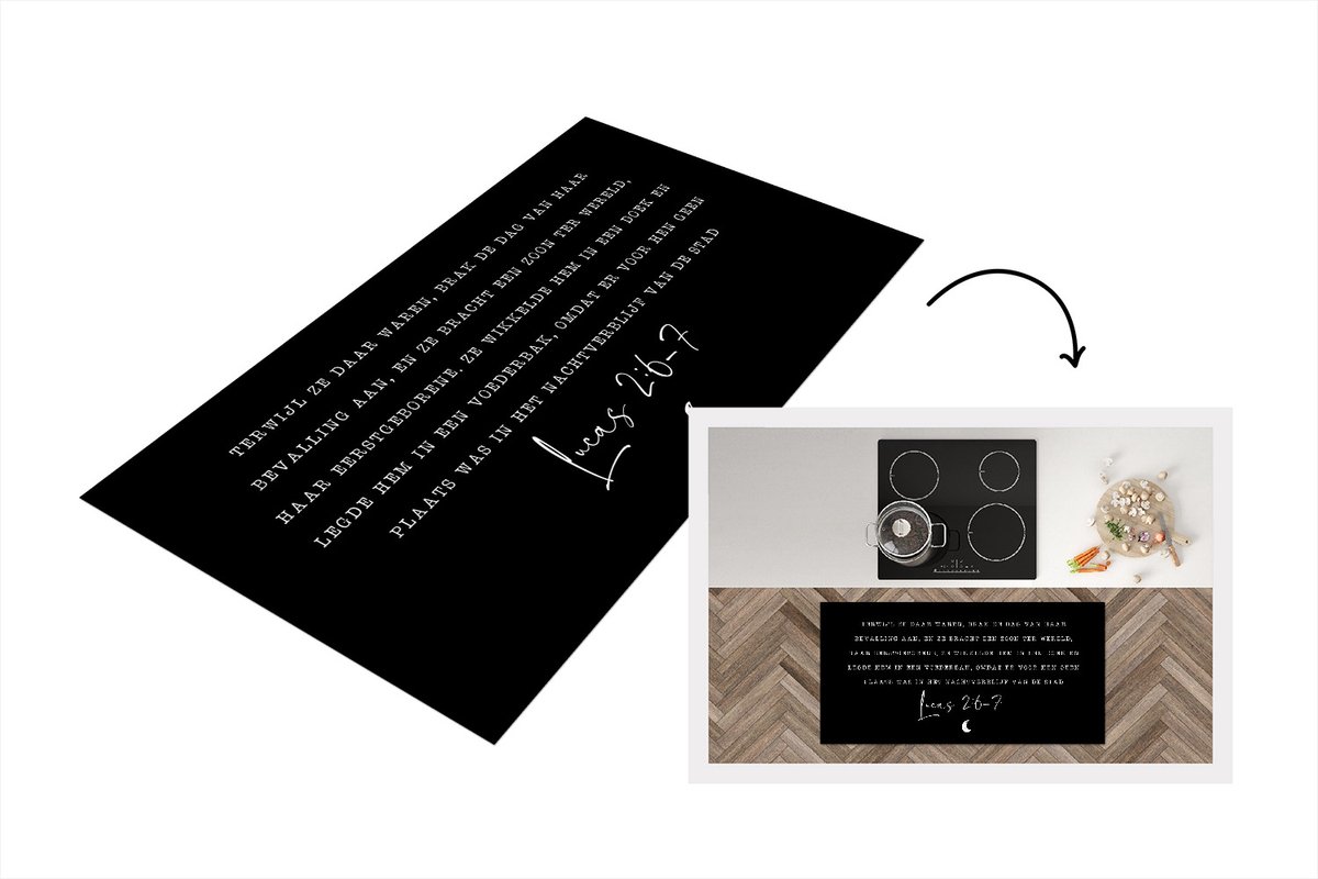 KitchenYeah Keukenloper - Loper keuken - Kerst - Religie - Quotes - Spreuken - Lucas 2:6-7 - 120x60 cm - Keukenloper vinyl Multicolor