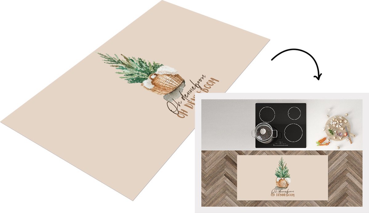 KitchenYeah Keukenloper - Loper keuken - Kerst - Quotes - Oh denneboom oh denneboom - Spreuken - 120x60 cm - Keukenloper vinyl Multicolor