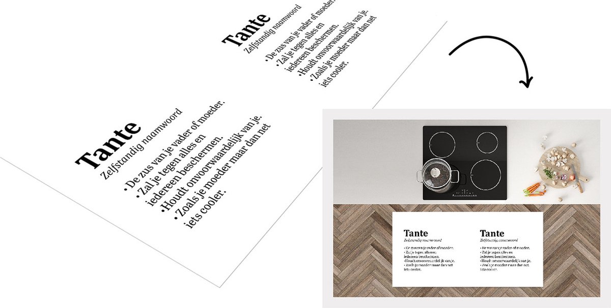 KitchenYeah Keukenloper - Loper keuken - Woordenboek - Quotes - 'Tante' - Spreuken - 120x60 cm - Keukenloper vinyl Multicolor