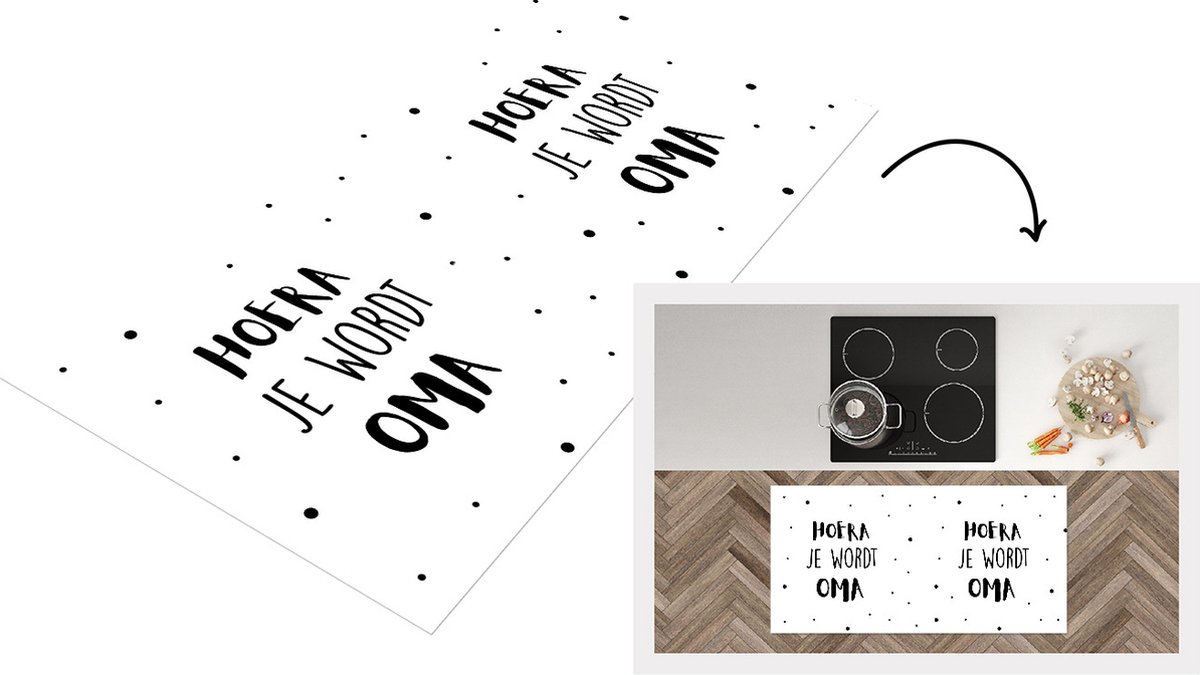 KitchenYeah Keukenloper - Loper keuken - Quotes - 'Hoera je wordt oma' - Spreuken - 120x60 cm - Keukenloper vinyl Multicolor