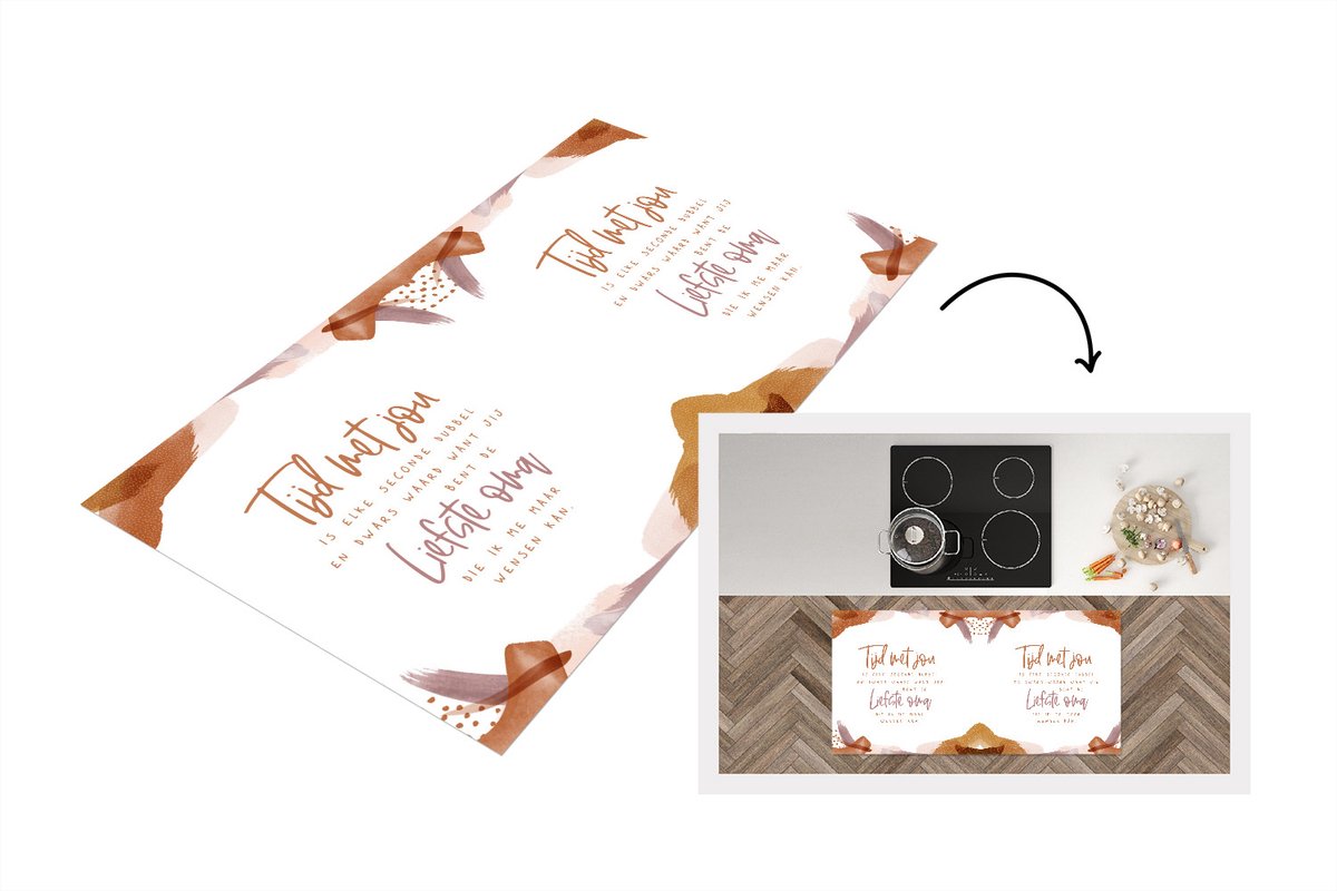 KitchenYeah Keukenloper - Loper keuken - Quotes - Spreuken - 'Tijd met jou..... liefste oma' - Bruin - 120x60 cm - Keukenloper vinyl Multicolor