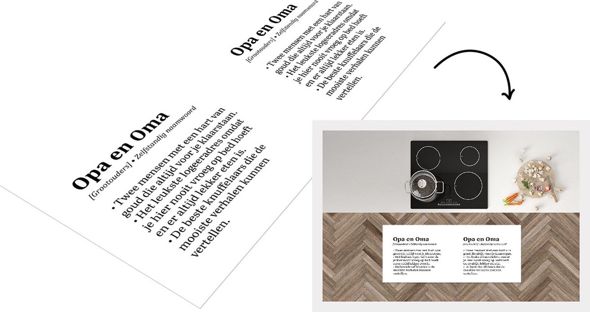 KitchenYeah Keukenloper - Loper keuken - Woordenboek - Quotes - Spreuken - 'Opa en oma' - 120x50 cm - Keukenloper vinyl Multicolor