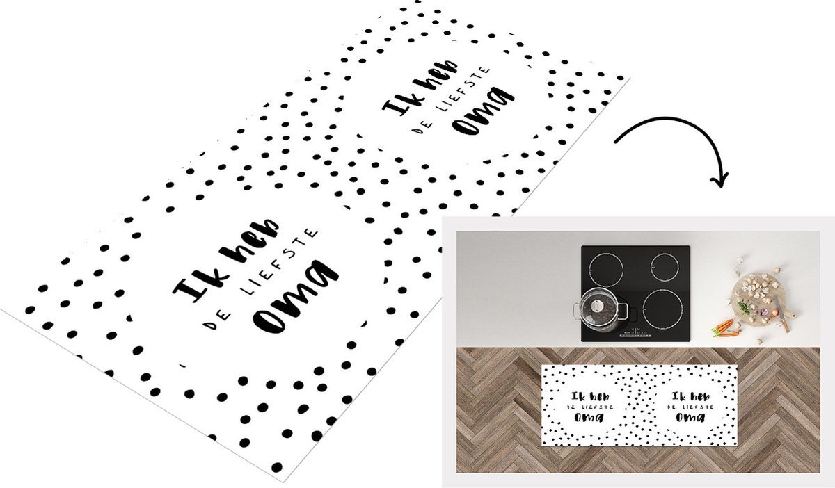 KitchenYeah Keukenloper - Loper keuken - 'Ik heb de liefste oma' - Spreuken - Quotes - 120x50 cm - Keukenloper vinyl Multicolor