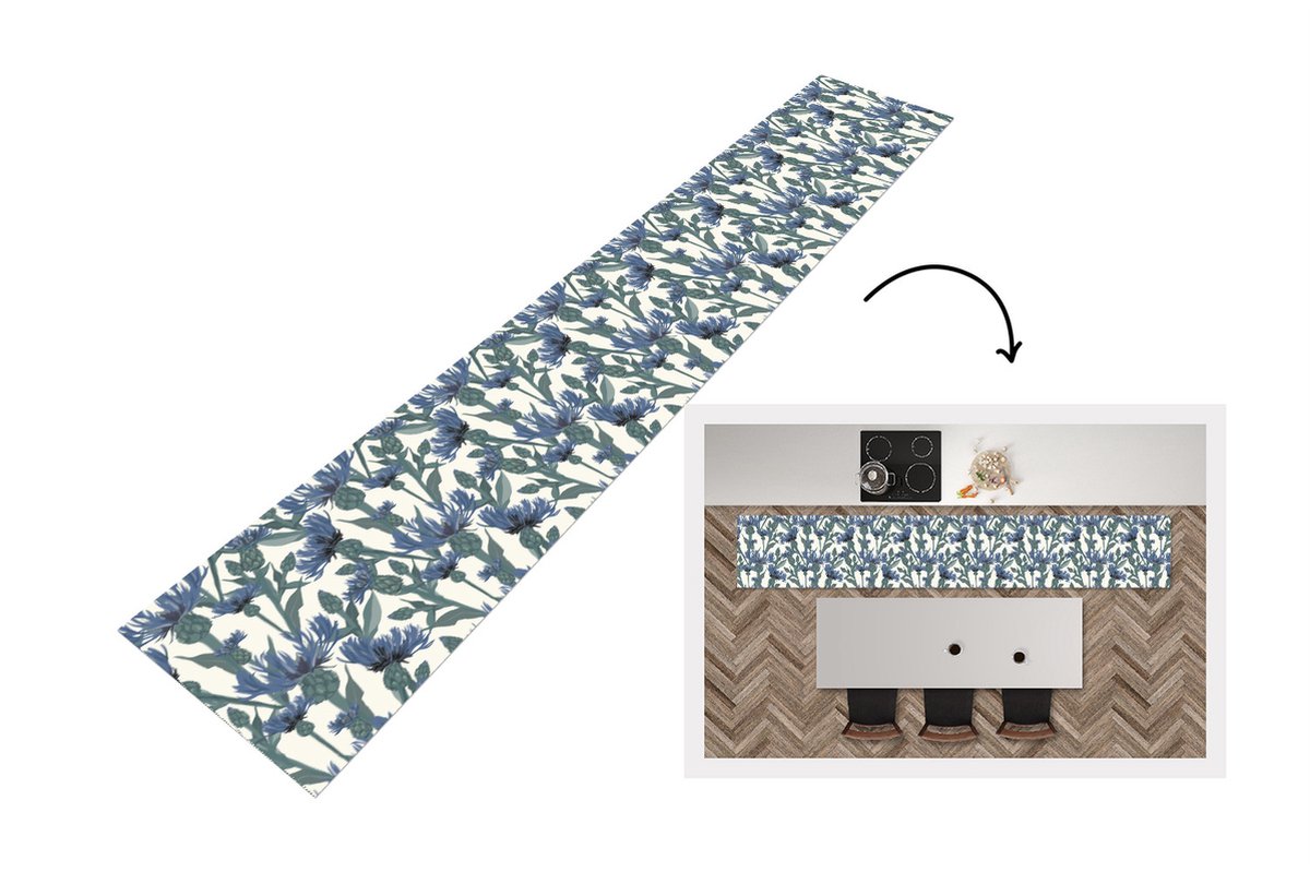 KitchenYeah Keukenloper - Loper keuken - Patronen - Korenbloem - Natuur - Plant - Keukenloper vinyl multicolor, foto 4