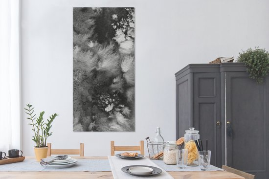 Toile Peinture Béton - Peinture - Zwart - 80x160 cm - Décoration murale