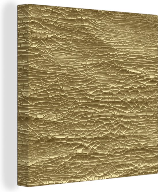 Canvas Schilderij Goud - Verf - Abstract - 20x20 cm - Wanddecoratie