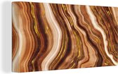 Toile Peinture Marbre - Marron - Motifs - 40x20 cm - Décoration murale
