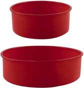 Milla Siliconen Bakvormen - Geschikt voor in de oven - Taartvorm - Bakspullen - Rood - 2 Stuks - S, M
