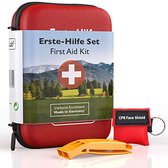 Happygetfit - EHBO-set outdoor, survivalkit Eerste hulp-doos voor sport en reizen met nood-beademingsmasker en signaalfluitje voor een optimale eerste hulp tas