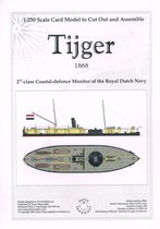 bouwplaat/modelbouw in karton NL marineschip Tijger (1868) schaal 1:250