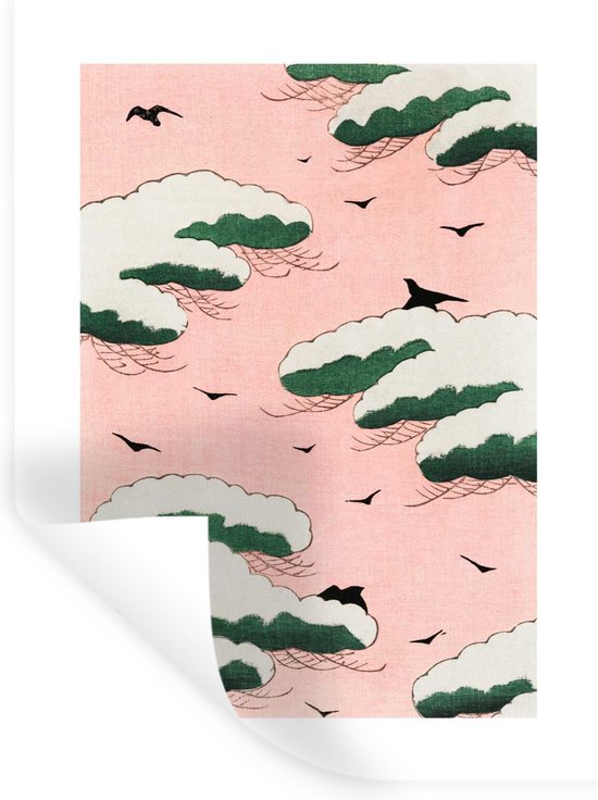 Subtropisch ramp Naschrift Muurstickers - Wolken - Vogel - Japan - Design - 120x160 cm - Plakfolie XXL  | bol.com