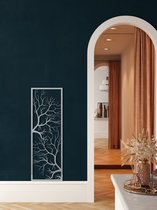 Wanddecoratie |Boom / Tree  decor | Metal - Wall Art | Muurdecoratie | Woonkamer |Zilver| 34x100cm