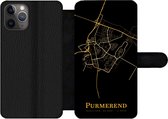 Bookcase Geschikt voor iPhone 11 Pro telefoonhoesje - Purmerend - Kaart - Zwart - Goud - Met vakjes - Wallet case met magneetsluiting