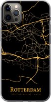 Geschikt voor iPhone 13 Pro Max hoesje - Rotterdam - Kaart - Gold - Siliconen Telefoonhoesje