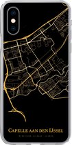 Geschikt voor iPhone X hoesje - Capelle aan den IJssel - Kaart - Gold - Siliconen Telefoonhoesje