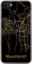Geschikt voor iPhone 7 hoesje - Maastricht - Kaart - Goud - Zwart - Siliconen Telefoonhoesje