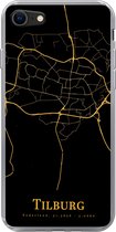 Geschikt voor iPhone 8 hoesje - Tilburg - Kaart - Goud - Siliconen Telefoonhoesje