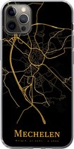 Geschikt voor iPhone 12 Pro Max hoesje - Mechelen - Kaart - Goud - Siliconen Telefoonhoesje