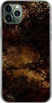 Geschikt voor iPhone 11 Pro Max hoesje - Goud - Zwart - Luxe - Siliconen Telefoonhoesje