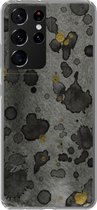Coque pour Samsung Galaxy S21 Ultra - Motif béton - Or - Abstrait - Coque en Siliconen téléphone -