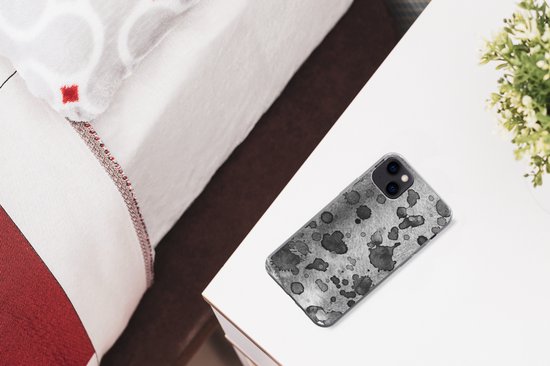 Coque iPhone 13 mini - Peinture - Grijs - Zwart - Coque de téléphone en Siliconen