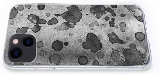 Coque iPhone 13 mini - Peinture - Grijs - Zwart - Coque de téléphone en Siliconen