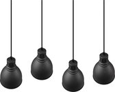LED Hanglamp - Hangverlichting - Torna Handoll - E27 Fitting - 4-lichts - Rechthoek - Mat Zwart - Aluminium