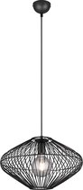 LED Hanglamp - Hangverlichting - Torna Caboli - E27 Fitting - Rond - Mat Zwart - Aluminium