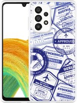 Hoesje Geschikt voor Samsung Galaxy A33 Paspoort Stempels