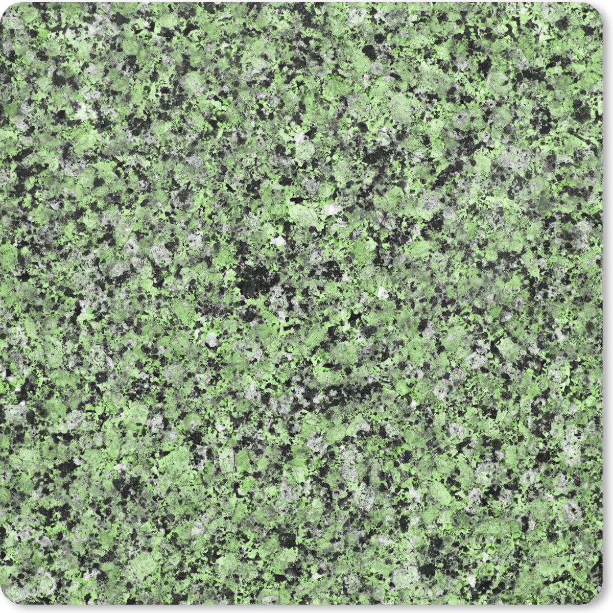 Muismat 20x20 cm - Mousepad Steen - Groen - Graniet print - Zwart - Muismatten