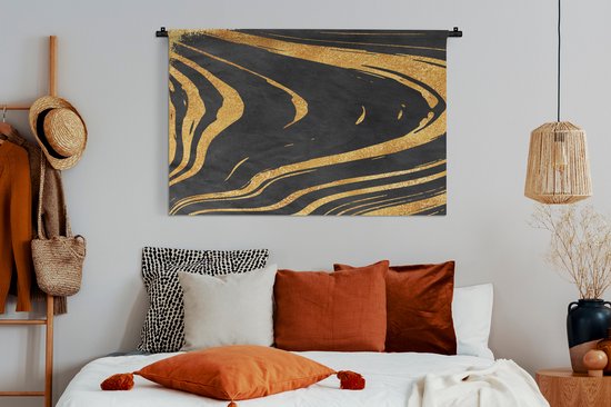 Tapisserie - Tapisserie - Or - Zwart - Abstrait - 150x100 cm - Tapisserie