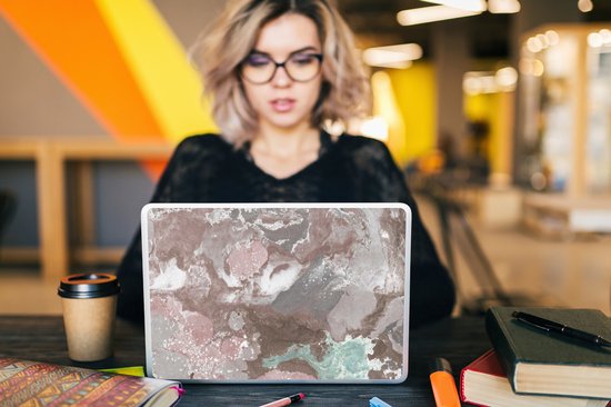 Sticker pour ordinateur portable - 12,3 pouces - Rouge - Imprimé granit - Galets - 30x22cm - Autocollants pour ordinateur portable - Skin pour ordinateur portable - Housse