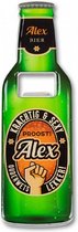 flesopener Alex 8,5 x 6 cm staal groen
