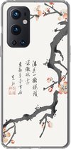 Geschikt voor OnePlus 9 Pro hoesje - Sakura - Tekens - Japan - Vintage - Siliconen Telefoonhoesje