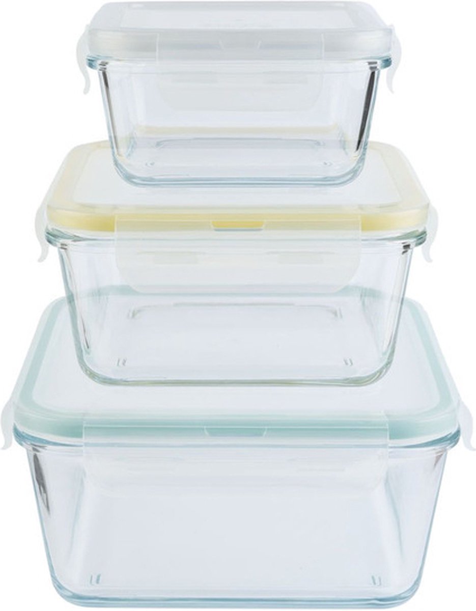 ERNESTO® glazen opslag container set - huishoud