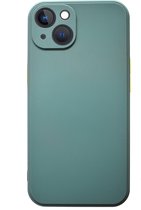 Apple iphone 13MINI Hoesje Back Cover met camera bescherming Donker groen 1x Gratis Glass Screenprotector