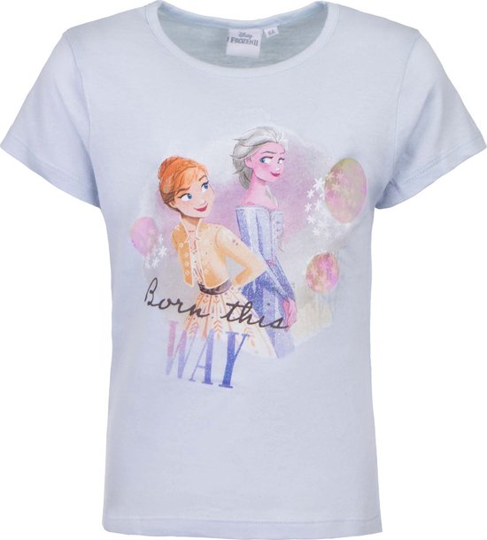 Tee-shirt La Reine des Frozen Elsa et Anna turquoise | taille 104