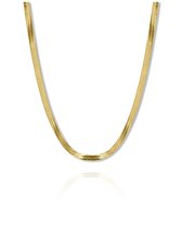 Jadeora® - Ketting- Dames -Gerhodineerd Messing Flat Chain - 45 cm