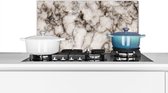 Spatscherm keuken 60x30 cm - Kookplaat achterwand Marmer - Wit - Goud - Muurbeschermer - Spatwand fornuis - Hoogwaardig aluminium