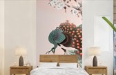 Papier peint - Photo Papier peint photo Blossom - Paon - Ressorts - Japandi - Largeur 120 cm x hauteur 240 cm