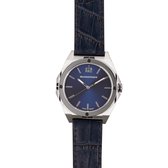 Brunmontagne Representor 42mm Staal/Gepolijste bezel/Blauw/Lederen band