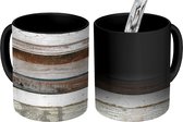 Magische Mok - Foto op Warmte Mokken - Koffiemok - Structuren - Plank - Hout - Abstract - Magic Mok - Beker - 350 ML - Theemok