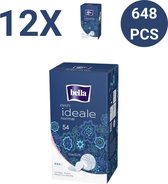 Bella Inlegkruisjes Ideale Normaal - Ulta Dunne Inlegkruisjes (54 stuks per verpakking) , pak van 12, hoog absorberend, ultradun, 24 uur bescherming, voordeelpakket, Voordeelverpak