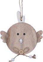 Oneiro’s Luxe pb. 1 wooden chicken/hanging natural 10 cm – decoratie – pasen – paasdecoratie – paashaas – eieren – has – kip – gekleurde eieren – paastak – lente – feestdecoratie